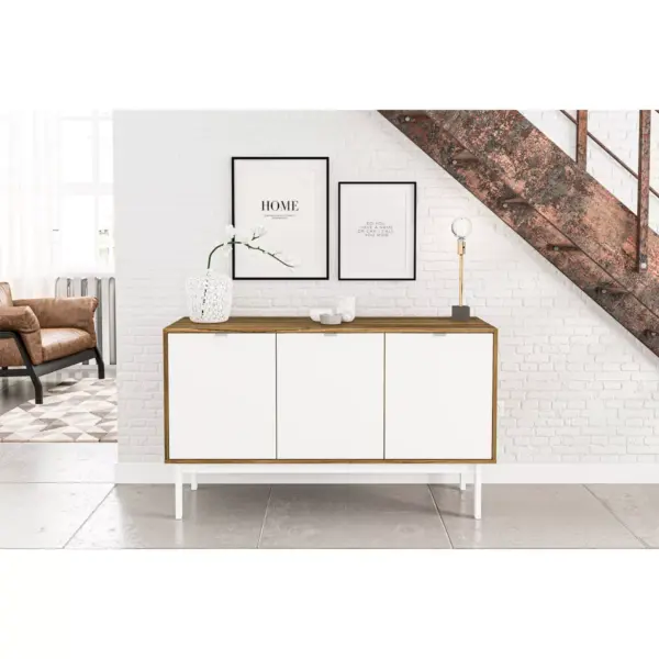 Sienna Sideboard Walnut and White - Chique