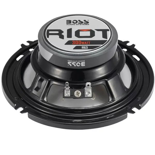 Boss Audio Systems R63 Riot 6.5 Inch 300 Watt 3-Way 4 Ohm Full Range Car Audio Coaxial Stereo Speakers with Tweeter and Poly Injection Cone, Pair