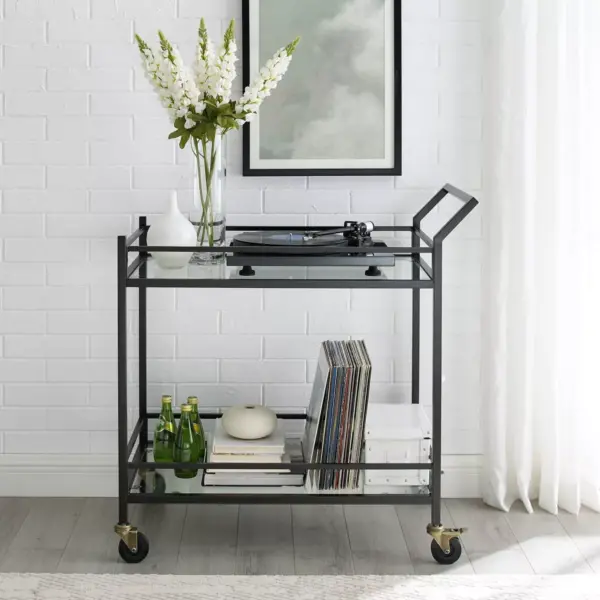 Aimee Bar Cart Oil Rubbed Bronze - Crosley