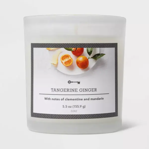 5.5oz Glass Jar Tangerine and Ginger Candle - Threshold™