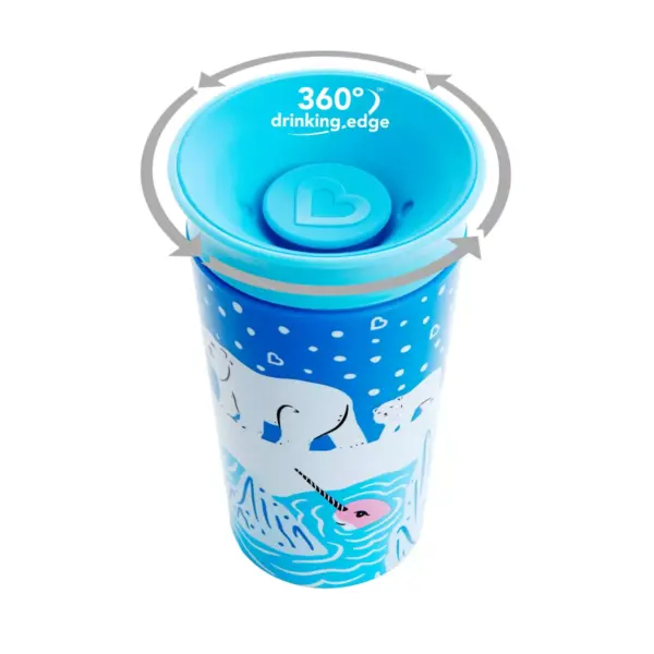 Munchkin Miracle 360° Wild Love Sippy Cup - 2pk - 9oz  Orca/Polar