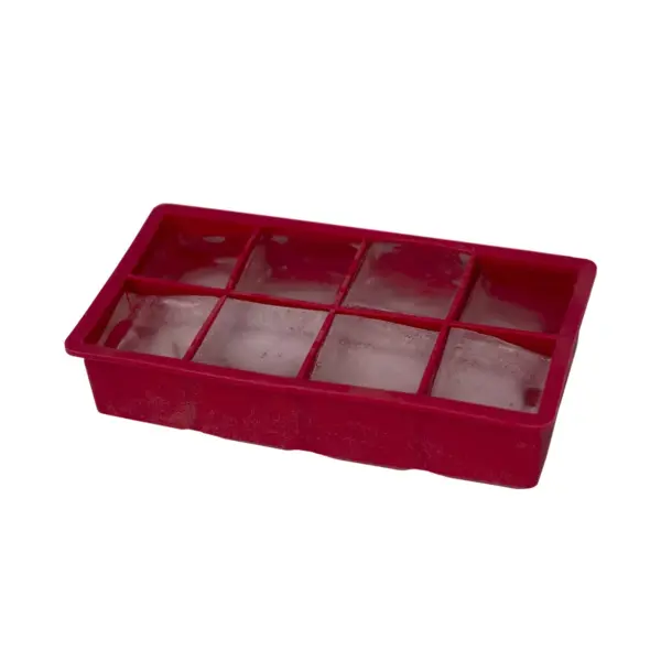 Home Basics Jumbo Silicone Ice Cube Tray, Red