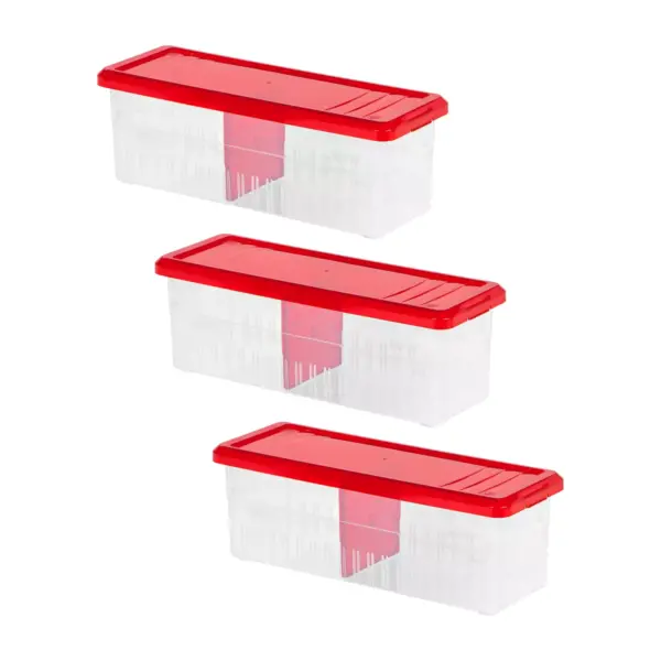 IRIS 3pk Ribbon Storage Box Red