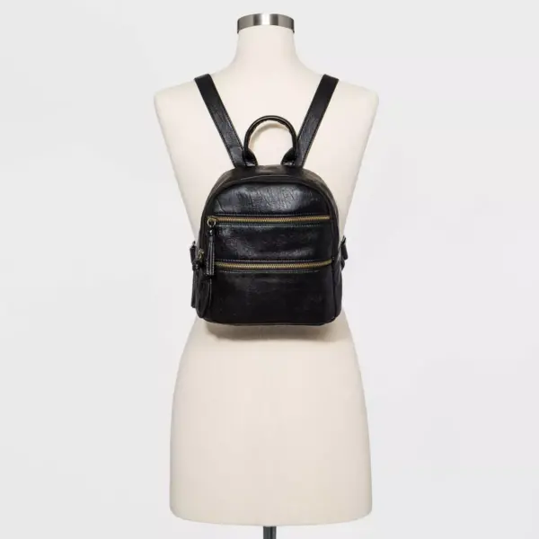 Bueno Mini Zip Closure Backpack - Black