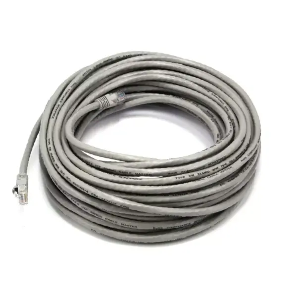 Monoprice Cat6 Ethernet Patch Cable - 50 Feet - Gray | Network Internet Cord - RJ45, Stranded, 550Mhz, UTP, Pure Bare Copper Wire, 24AWG