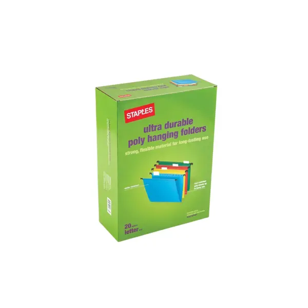 Staples Poly Hanging File Folders 5-Tab Letter Size Assorted Colors 20/BX TR13324/13324