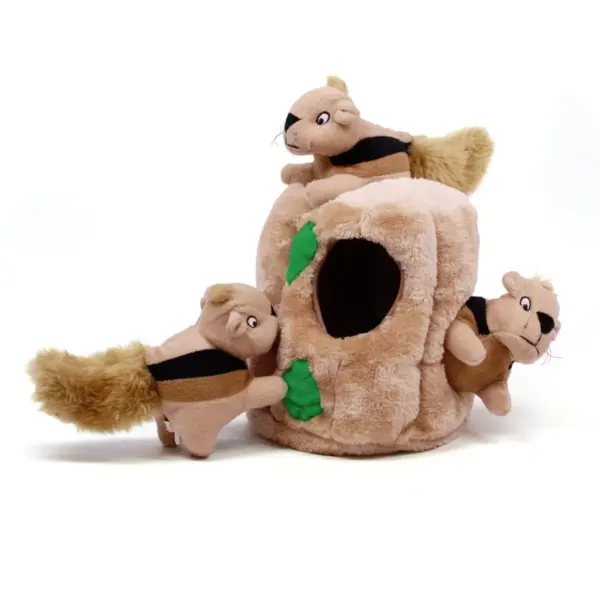 Outward Hound Hide-A-Squirrel Puzzle Plush Dog Toy - L