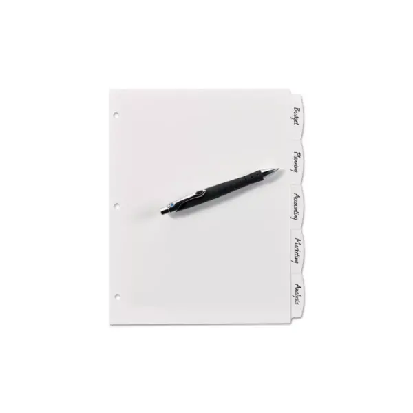 Avery Write-On Big Tab Plastic Dividers 5-Tab Letter 16370