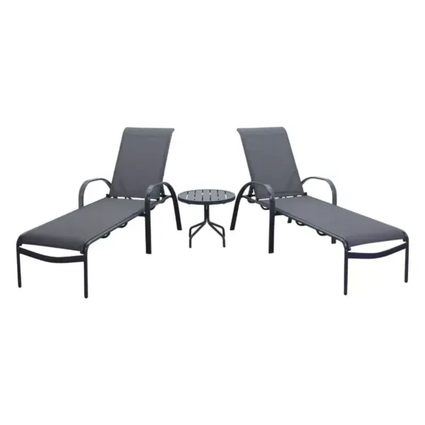 Santa Fe 3pc Chaise Lounge Set - Silver - Courtyard Casual