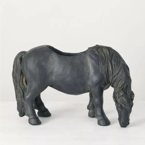 Sullivans Pony Planter 12"H Black