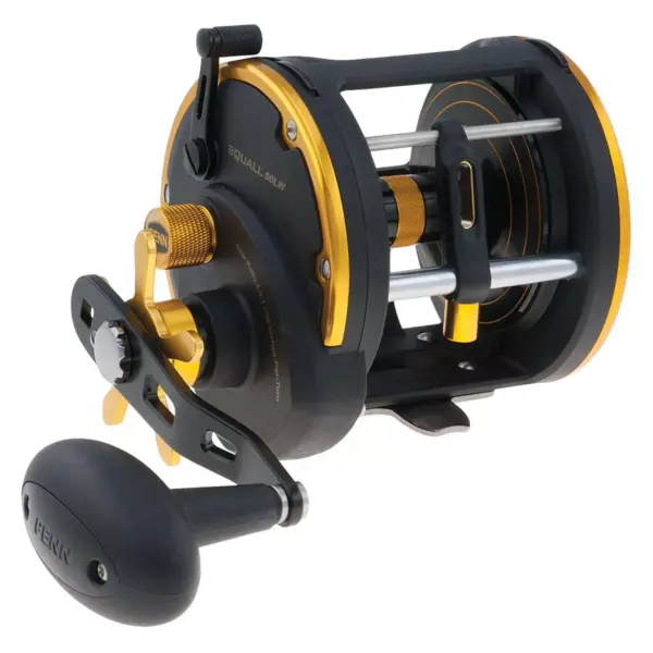 Penn SQL50LW Squall Levelwind Lightweight Saltwater Fish Trolling Fishing Reel, Black & Gold