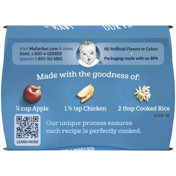 Gerber Sitter 2nd Foods Apple and Chicken Baby Meals Tubs - 2ct/4oz Each