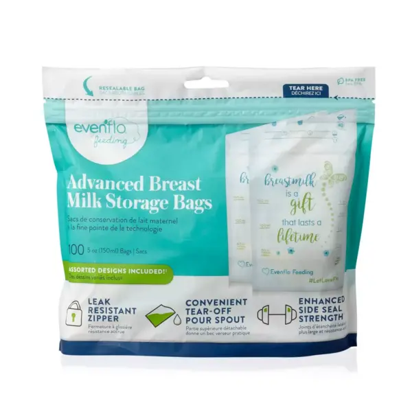 Evenflo Advanced Breast Milk Storage Bags 5oz, 100ct