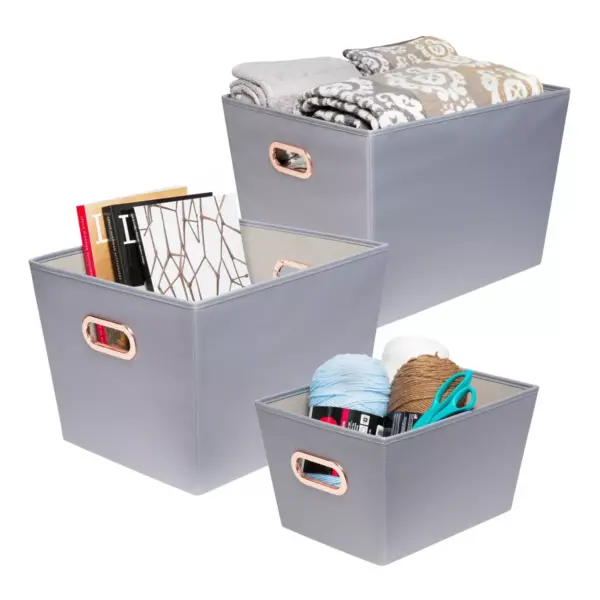 Honey-Can-Do Decorative Organizing Totes Gray