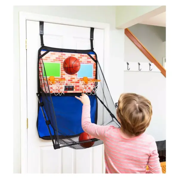 HearthSong Over-the-Door Dual Electronic Basketball Game with Sound Effects