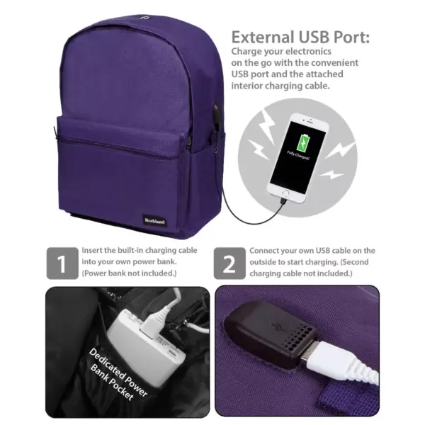 Rockland 17'' Classic Laptop Backpack - Purple