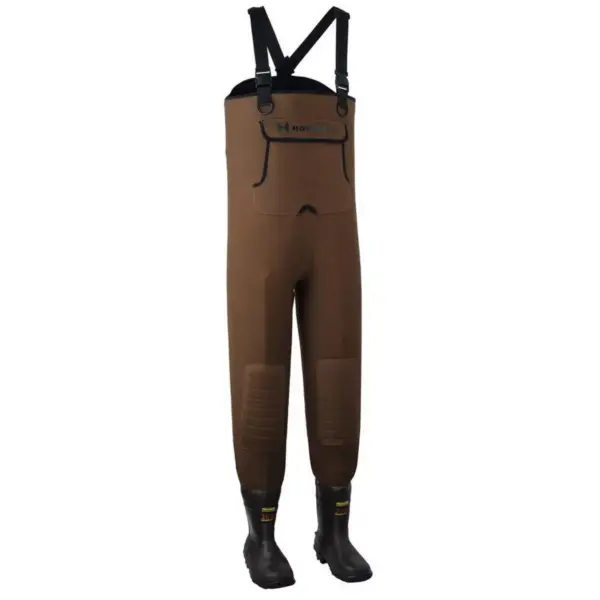 Hodgman Size 11 Caster Waterproof Neoprene Rubber Cleated Boot Chest Fishing Hunting Waders, Brown