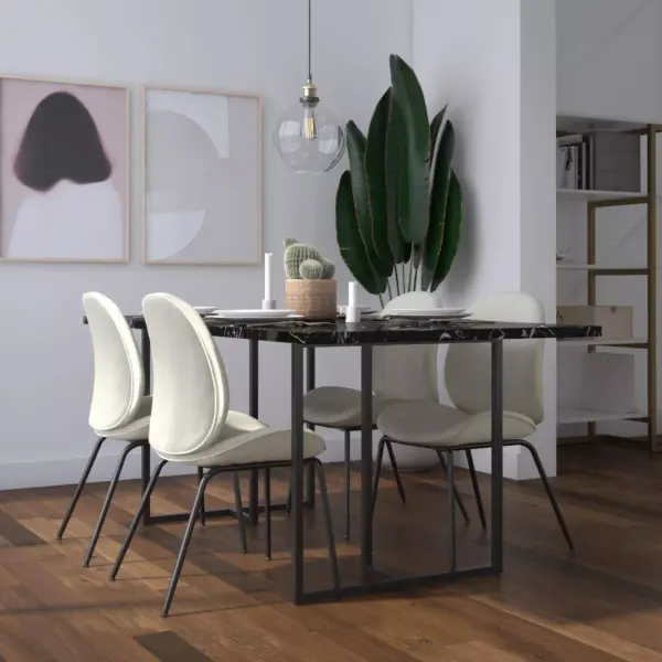 Edith Rectangular Dining Table Faux Marble Black - CosmoLiving by Cosmopolitan