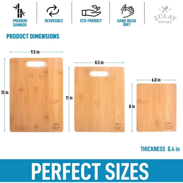 Zulay Kitchen Bamboo Wooden Cutting Boards