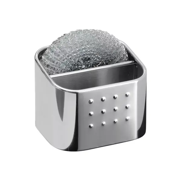 InterDesign Forma Stainless Steel Scrub Hub Sponge Caddy Polished