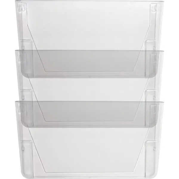 Lorell Wall File Pockets 13-1/8"x4-1/4"x14-3/4" 3/PK Clear 60001