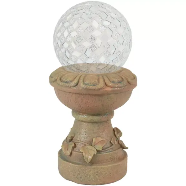 Sunnydaze Vintage Vine and Leaf Indoor/Outdoor Column-Style Gazing Globe Stand for Stemless Gazing Globes - 12" H - Autumn Leaf