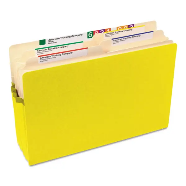 Smead 3 1/2" Exp Colored File Pocket Straight Tab Legal Yellow 74233