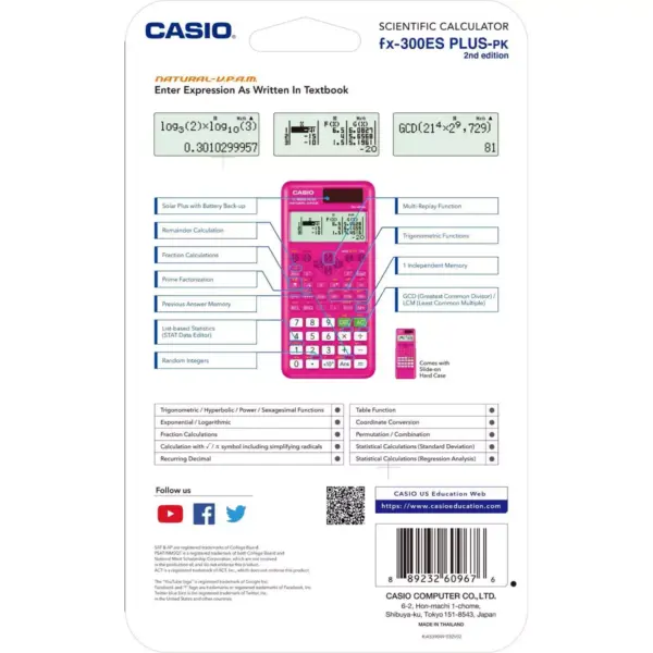 Casio FX-300 Scientific Calculator - Pink