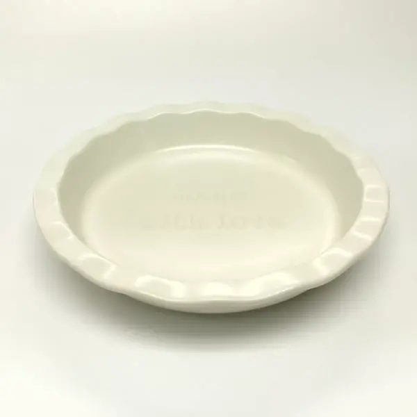 10" Stoneware Made With Love Pie Dish White - Threshold™