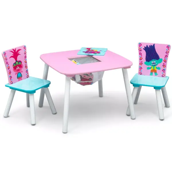 Trolls World Tour Table and Chair Set with Storage - Delta Children