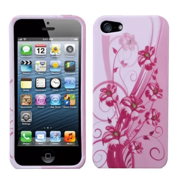 MyBat Blooming Lily Hard Snap-in Case Cover Compatible With Apple iPhone 5/5S/SE, Pink