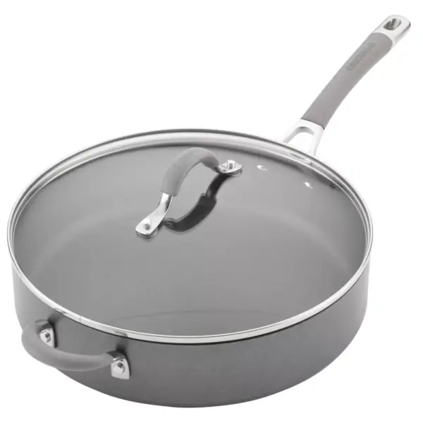 Circulon Elementum 5qt Hard Anodized Aluminum Nonstick Saute Pan with Lid Gray