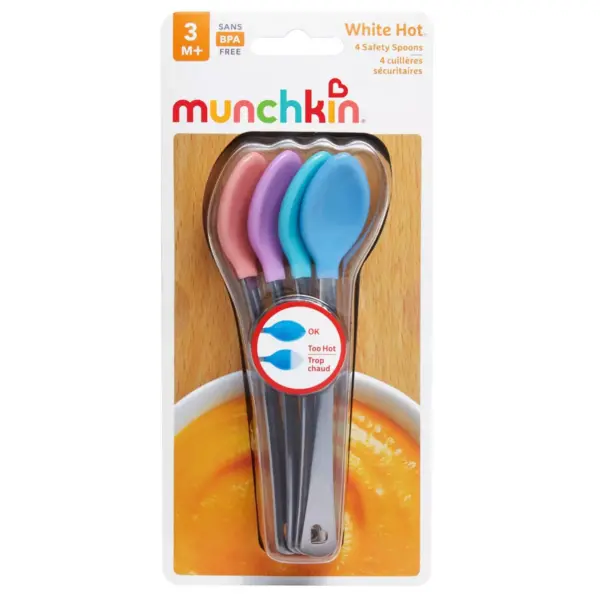 Munchkin White Hot Safety Spoons - 4pk