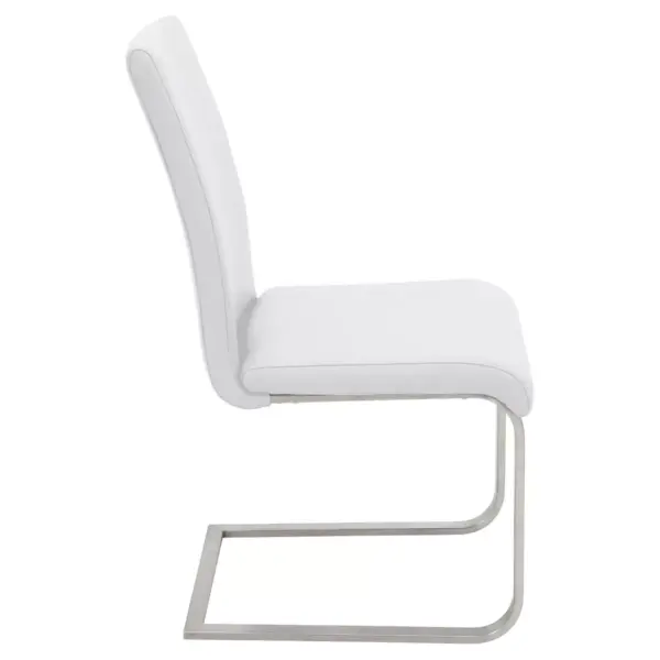 Set of 2 Foster Contemparary Stainless Steel Dining Chairs - White - LumiSource