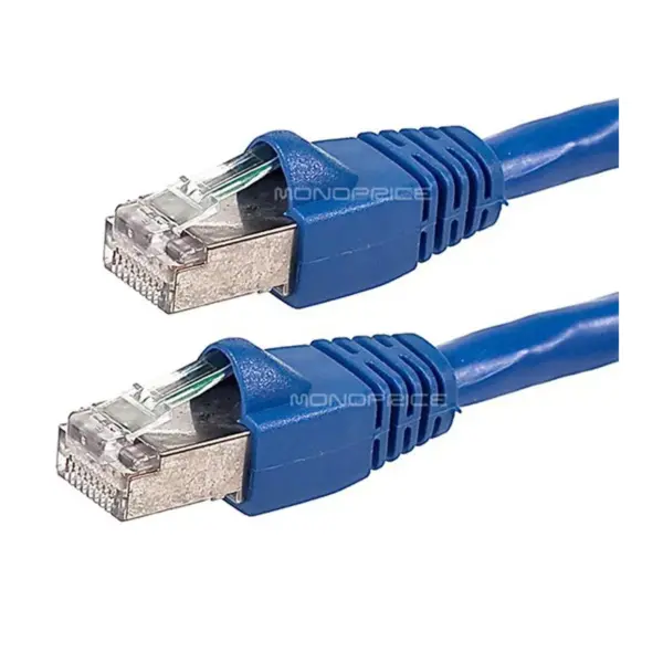 Monoprice Cat6A Ethernet Patch Cable - 30 Feet - Blue | Network Internet Cord - RJ45, Stranded, 550Mhz, STP, Pure Bare Copper Wire, 10G, 26AWG