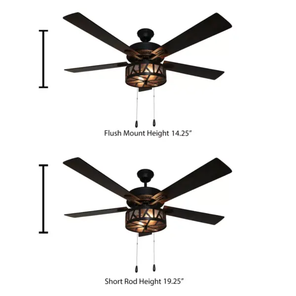 52" 5-Blade LED Zander Urban Industrial Caged Lighted Ceiling Fan - River of Goods