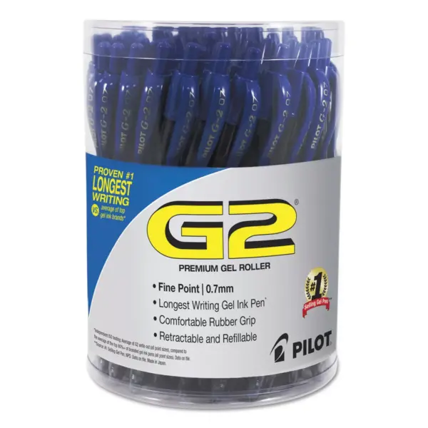 Pilot G2 Premium Retractable Gel Ink Pen Refillable Blue Ink .7 mm 36/Pack 84066