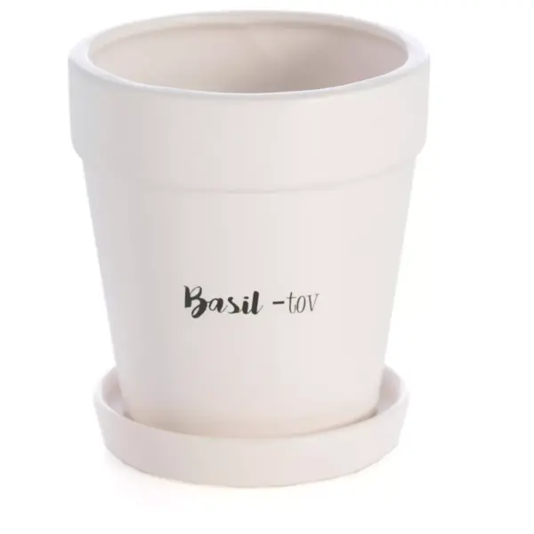 "Basil-Tov" Planter  - White - Shiraleah