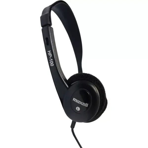 Maxell HP-100 Lightweight Stereo Headphone - Stereo - Black - Mini-phone - Wired - 20 Hz 20 kHz - Nickel Plated Connector - Over-the-head - Binaural