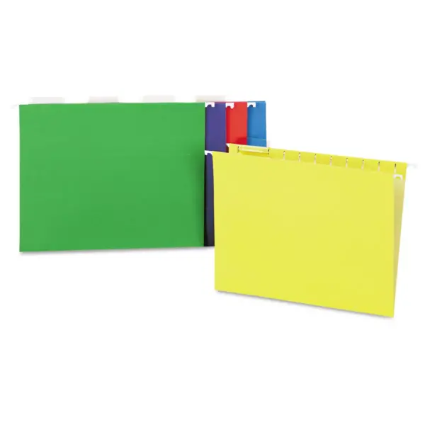 UNIVERSAL Hanging File Folders 1/5 Tab 11 Point Letter Assorted Colors 25/Box 14121