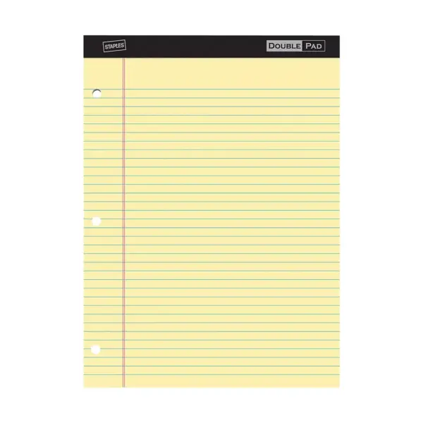 Staples Notepads 8.5" x 11.75" Wide Yellow 100 Sh./Pad 6 Pads/PK 478871