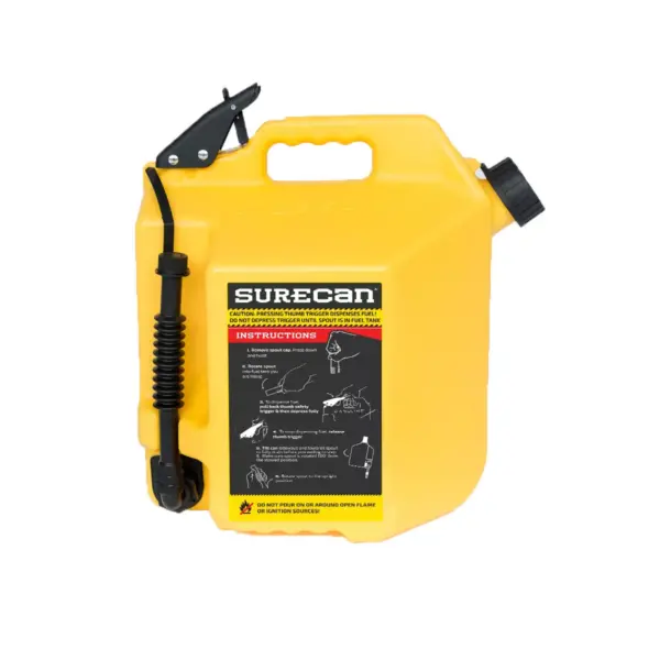 SureCan 5 Gallon 19 Liter Self Venting Diesel Fuel Can w/ Rotating Spout, Yellow