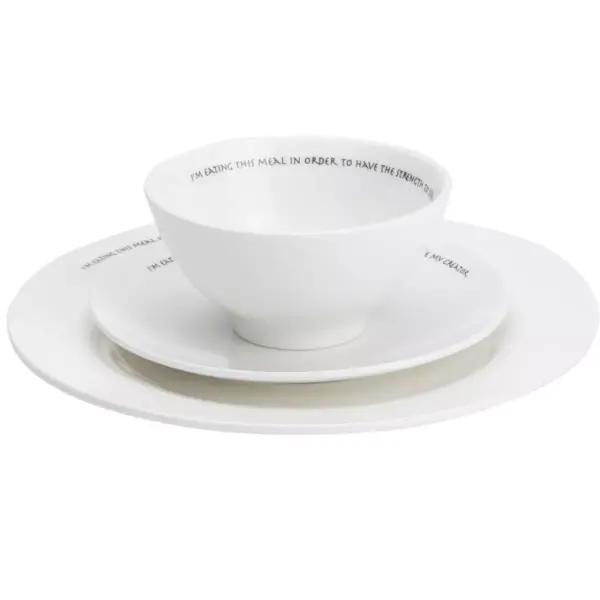 Mind Reader 3 Piece Set of Religious Bowl and Plates