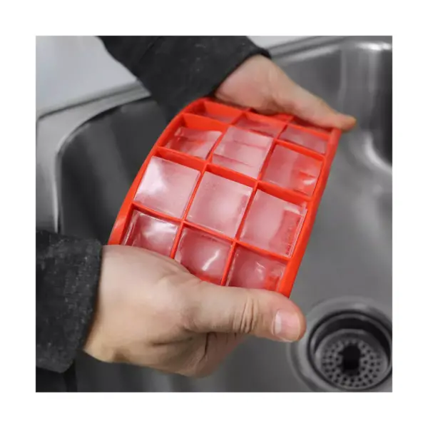 Home Basics Silicone Ice Cube Tray Red