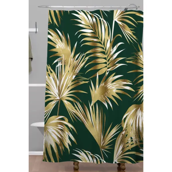 Marta Barragan Camarasa Golden palms Shower Curtain Golden - Deny Designs