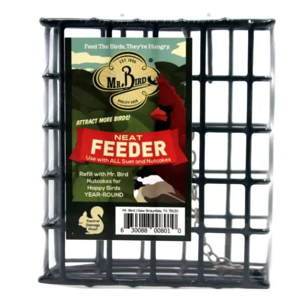 Home & Garden 4.5" 4 Small Cakes & Cage Set / 5 Bird Woodpecker Bug Nut Flaming Mr Bird  -  Bird And Wildlife Food