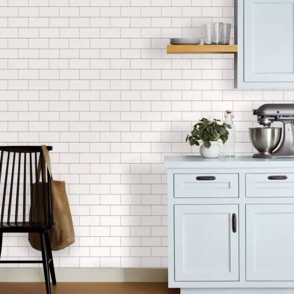 Subway Tile Peel & Stick Wallpaper White - Threshold™