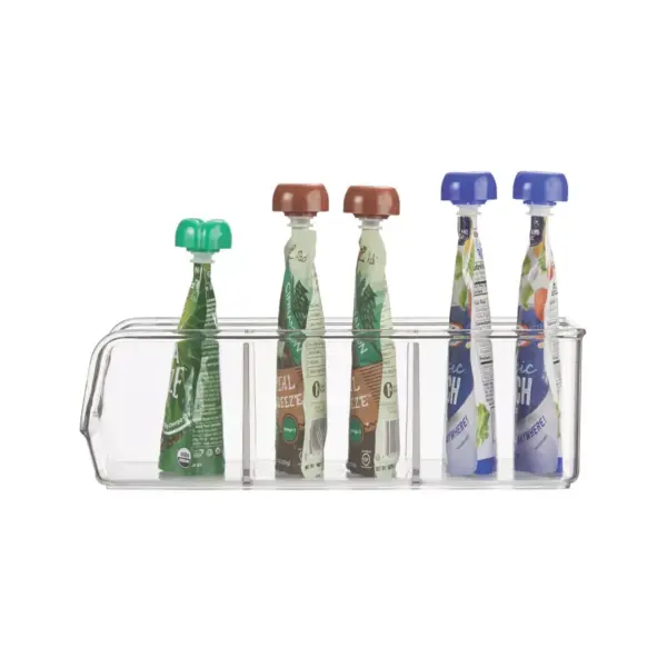 mDesign Plastic Food Packet Kitchen Storage Organizer Bin Caddy, 4 Pack - Clear