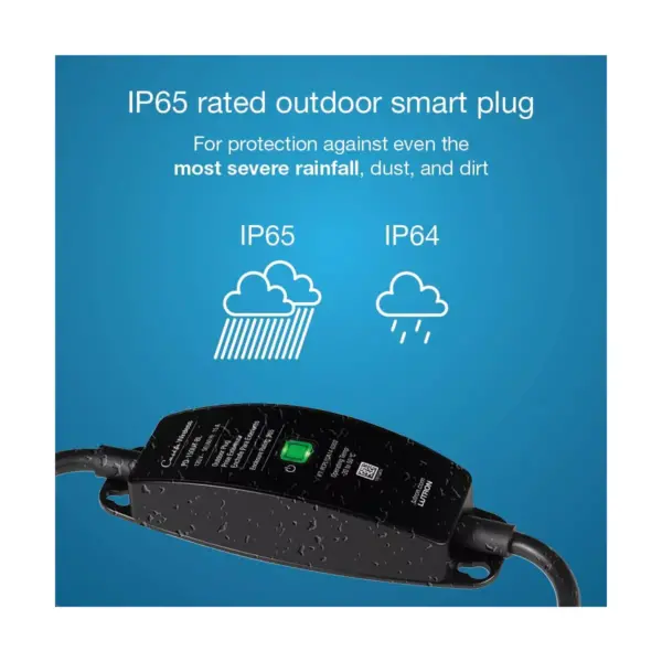 Lutron PD-15OUT-BL Outdoor Smart Plug, Black