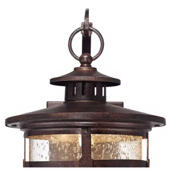 Franklin Iron Works Rustic Outdoor Wall Light Fixture LED Bronze 11 1/2" Seedy Glass Exterior House